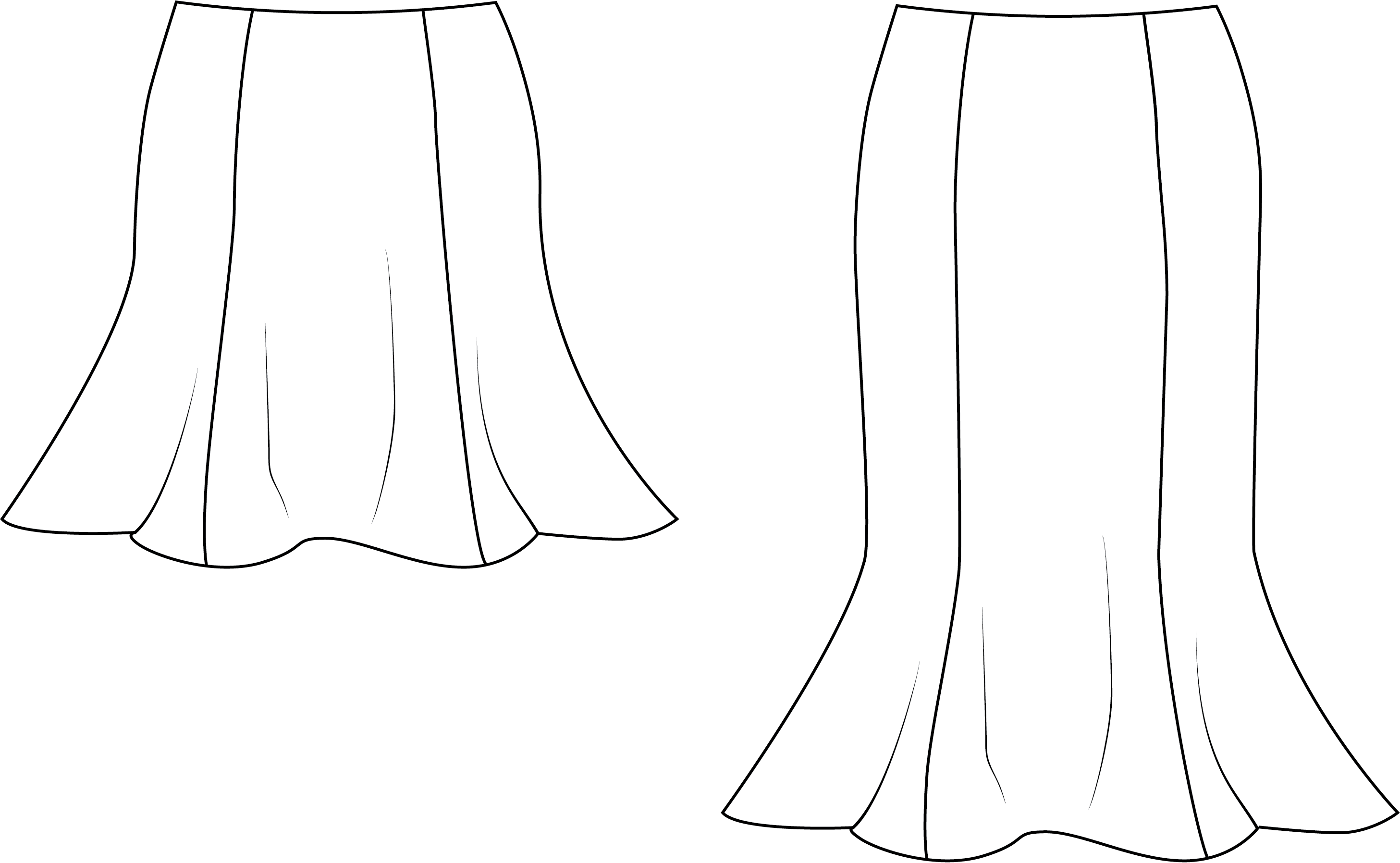 Gored Trumpet Skirt